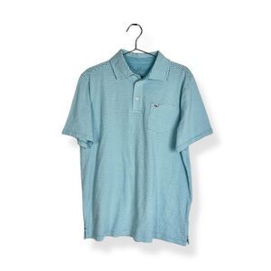 NWOT Vineyard Vines Boys Teal Aqua Blue Green and White Striped Polo Shirt